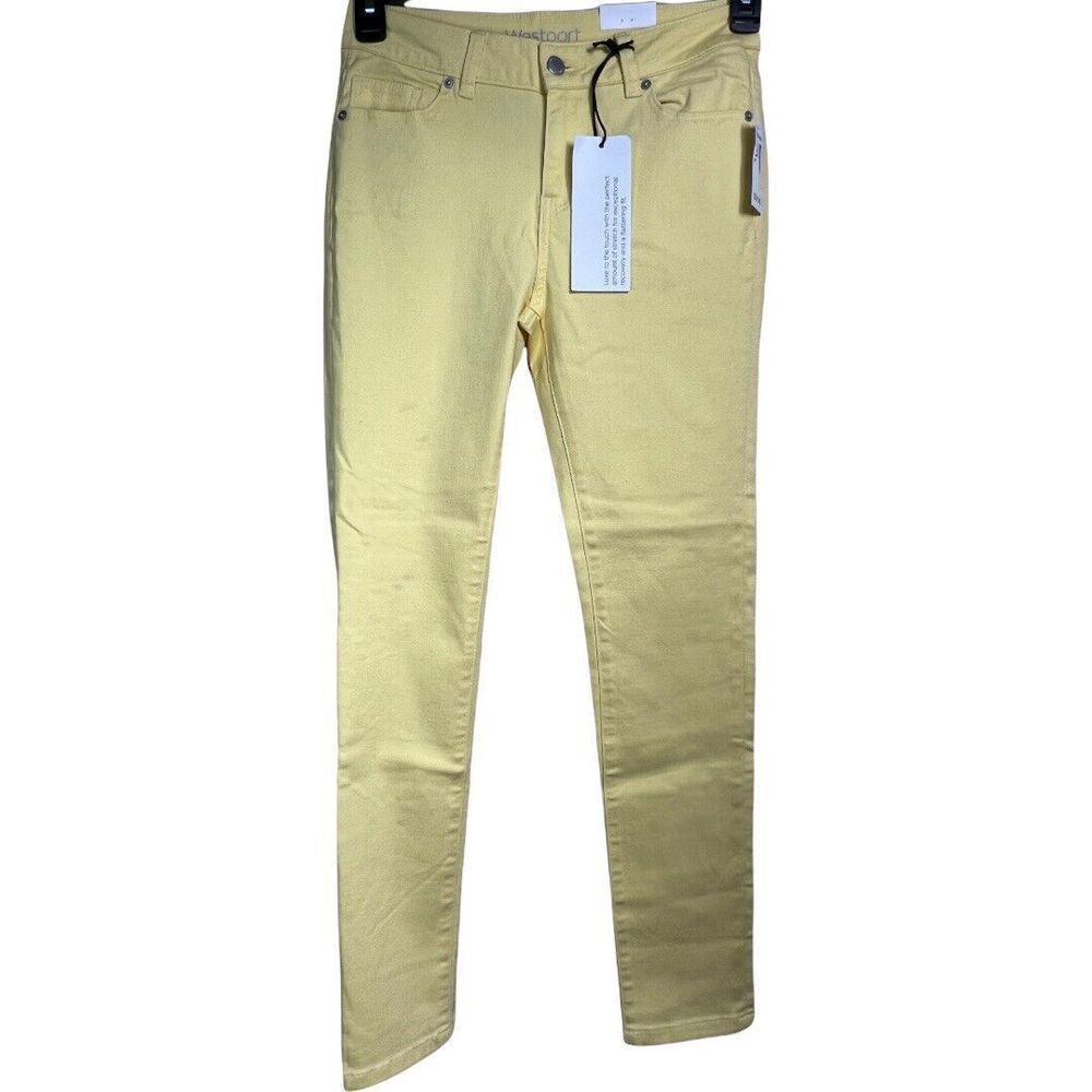 Westport Womens Size 4 Signature Fit Mi-Rise Ankle Yellow Skinny Jeans NWT